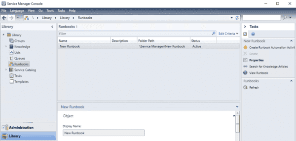 List of Runbook from Orchestrator in Service Manager
