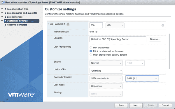 Setting up Xpenology Disk controller