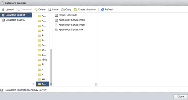 Xpenology VM Disk location page