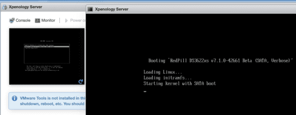 Xpenology VM console on ESXi Server