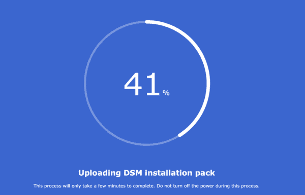 DisStation Manager installating and loading percentage
