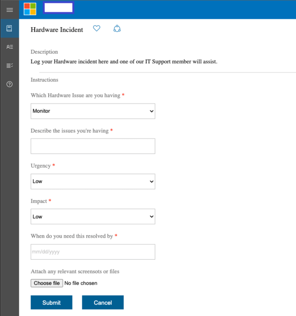 Service Manager portal for end users